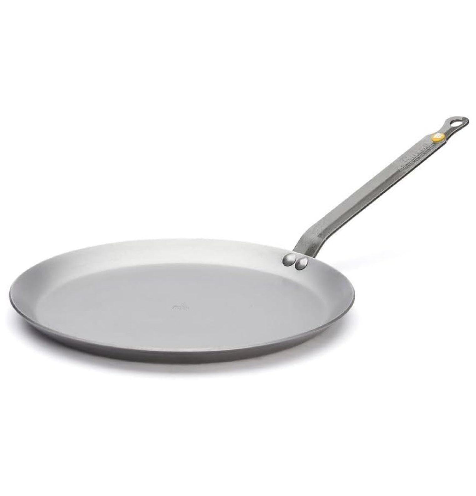 MINERAL B Carbon Steel Crepe & Tortilla Pan - 9.5” - Ideal for Making & Reheating Crepes, Tortillas & Pancakes - Naturally Nonstick - Made in France