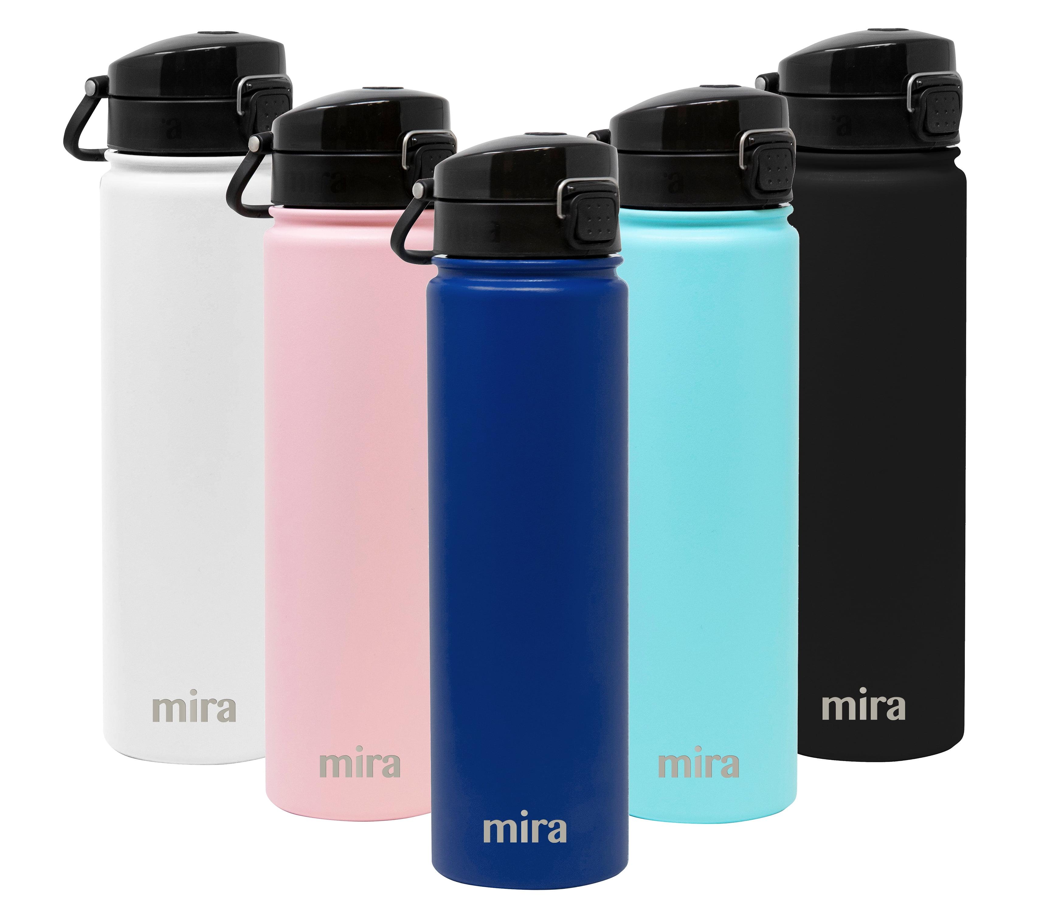 MIRA 24oz Insulated Stainless Steel Water Bottle Hydro Thermos Flask, One Touch Spout Lid Cap, Space Blue
