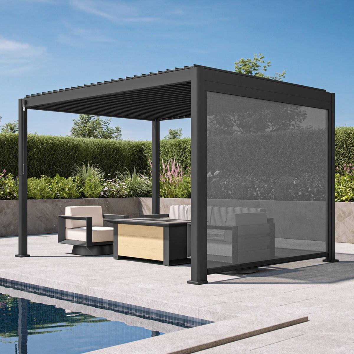 Mirador 111 Aluminum Pull Down Privacy Screen for Pergola