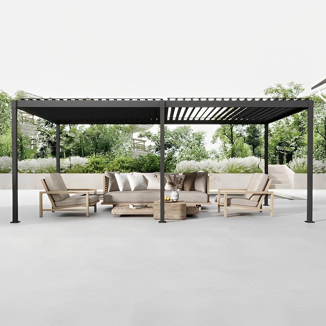 Mirador 80/88S Metal Frame Pergola with Adjustable Louvered Roof