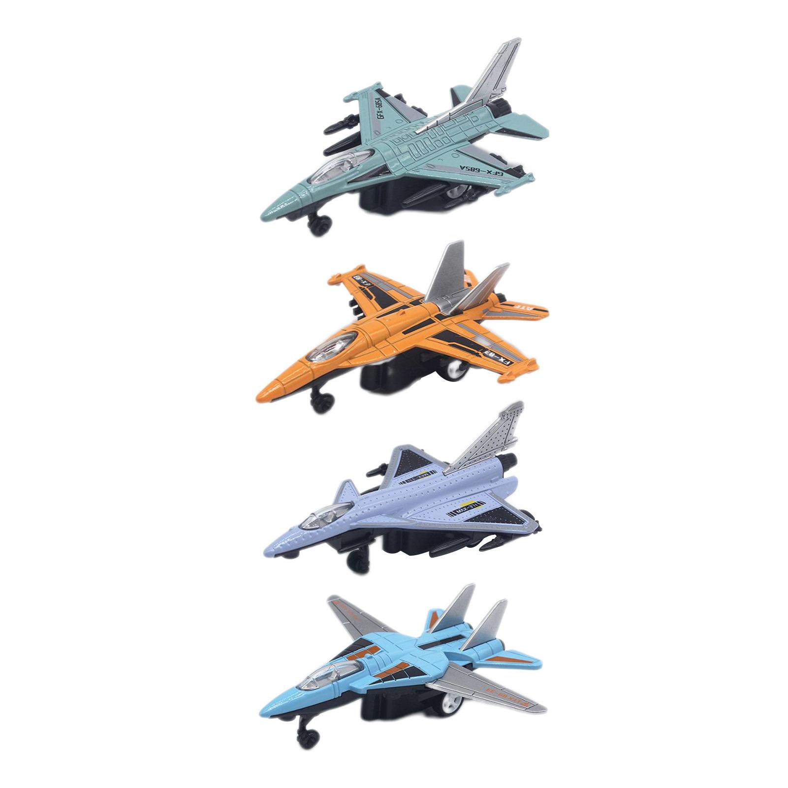 4PCS Diecast Fighter Jets Pullback Airplane Toys Military Plane Fighter Toys Alloy Mini Air Force Kids Playset Birthday Xmas Gifts for Boys and Girls