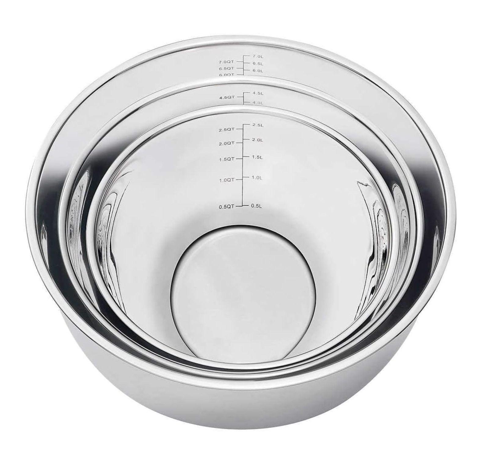 Stainless Steel Nesting Mixing Bowls Set with Non-Slip Bottoms