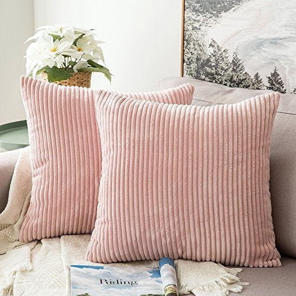 MIULEE Pack of 2, Corduroy Soft Soild Decorative Square Throw Pillow Covers Set Cushion Cases Pillowcases for Sofa Bedroom Car 18 x 18 Inch 45 x 45 cm