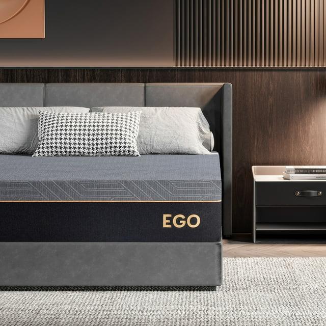 MLILY Ego Black 12 inch King Mattress in a Box, Gel Memory Foam Mattress, Medium