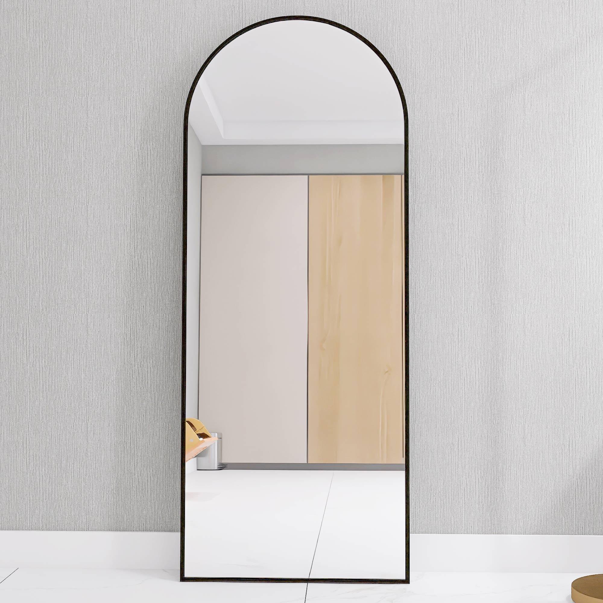 65" Black Arched Full Length Floor Mirror