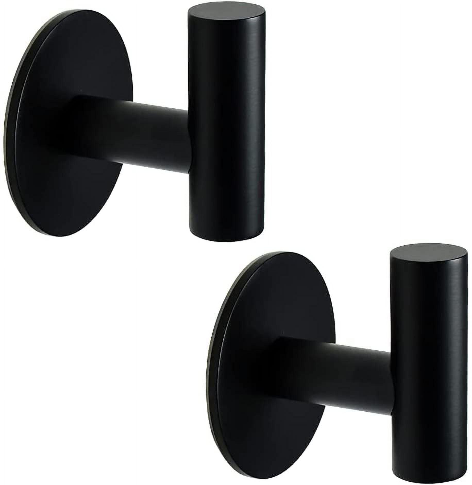 Matte Black Stainless Steel Wall Mounted Towel Hooks, 2-Pack