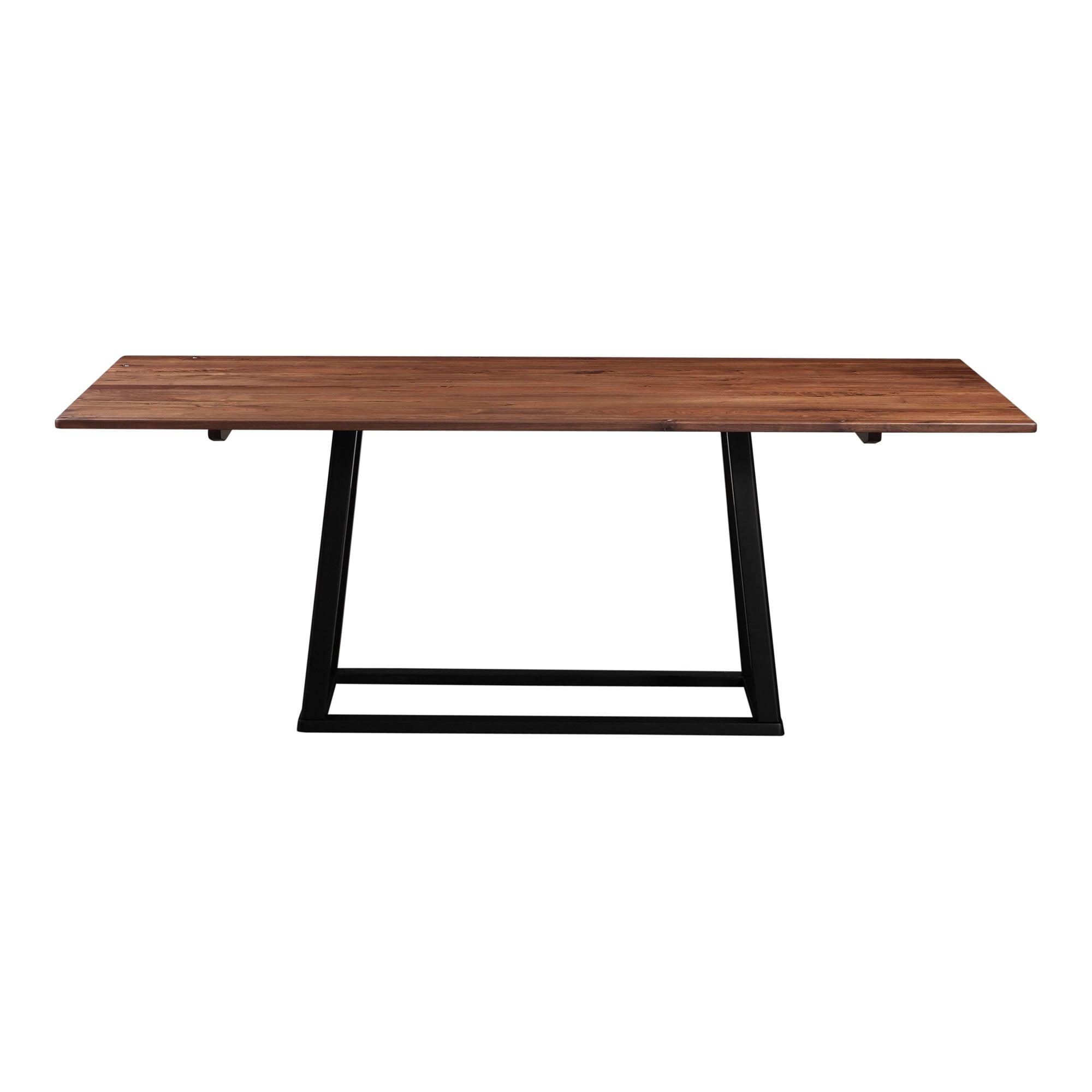 Contemporary Reclaimed Wood Rectangular Dining Table in Black/Brown