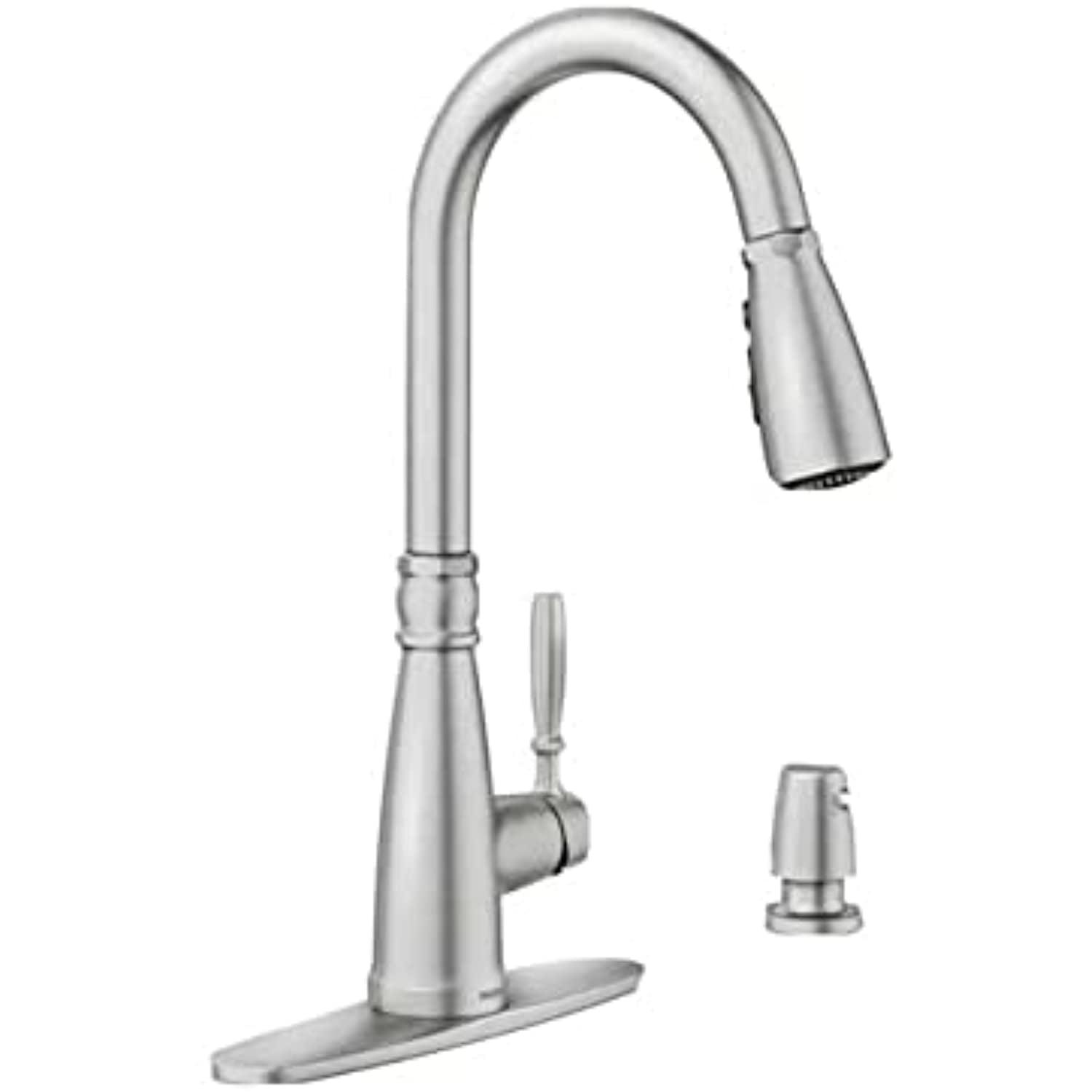 Boman Stainless Steel Pull-Down Kitchen Faucet with Soap Dispenser