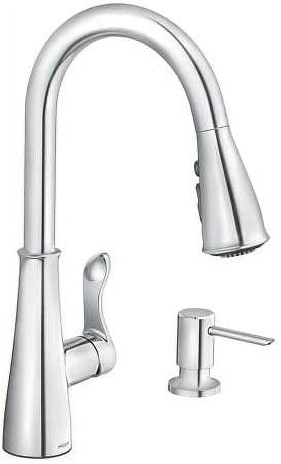 Haley Chrome Pull-Down Kitchen Faucet with Soap Dispenser