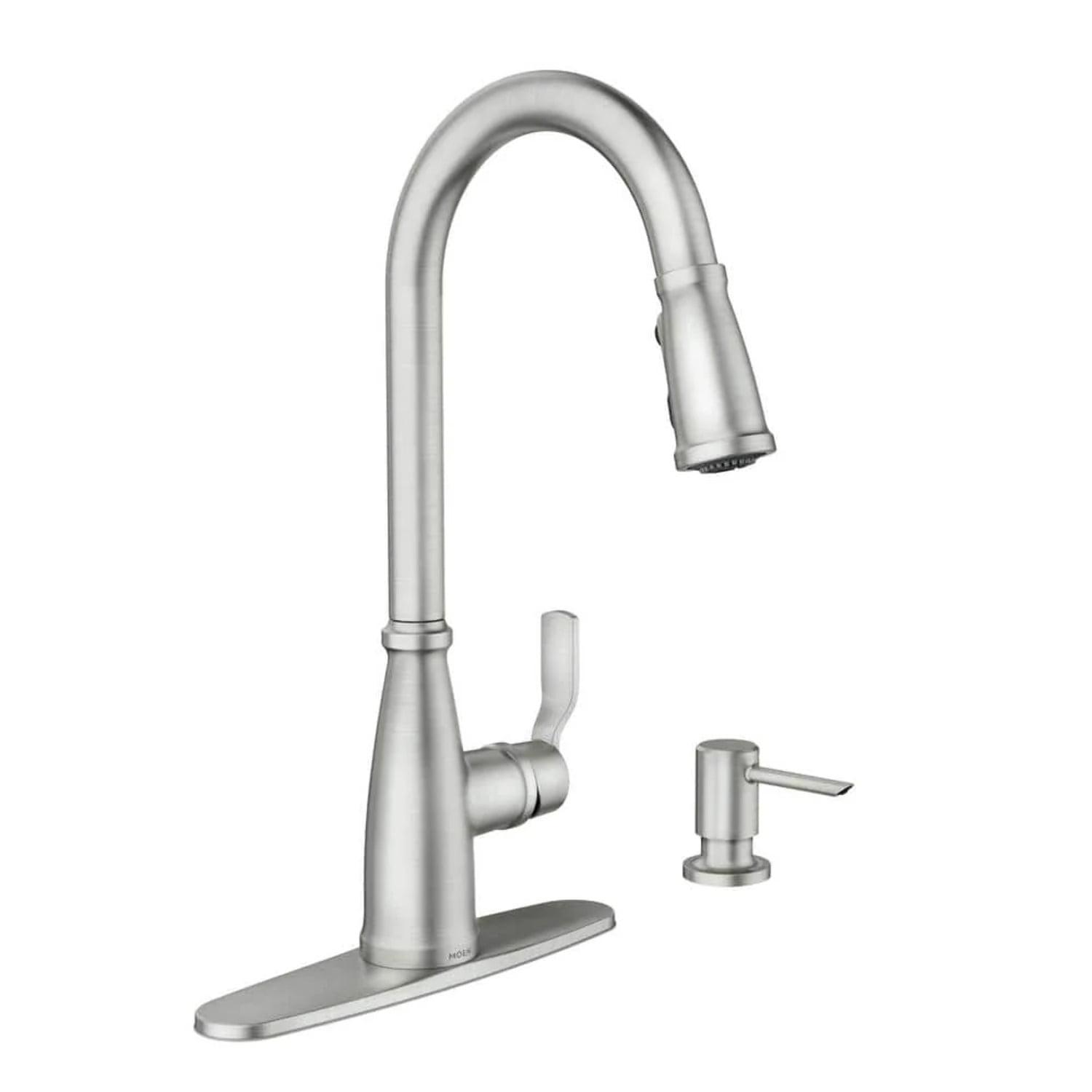 Moen Nolia 1-Handle Pull-Down High Arc Kitchen Faucet, Spot Resistant Stainless