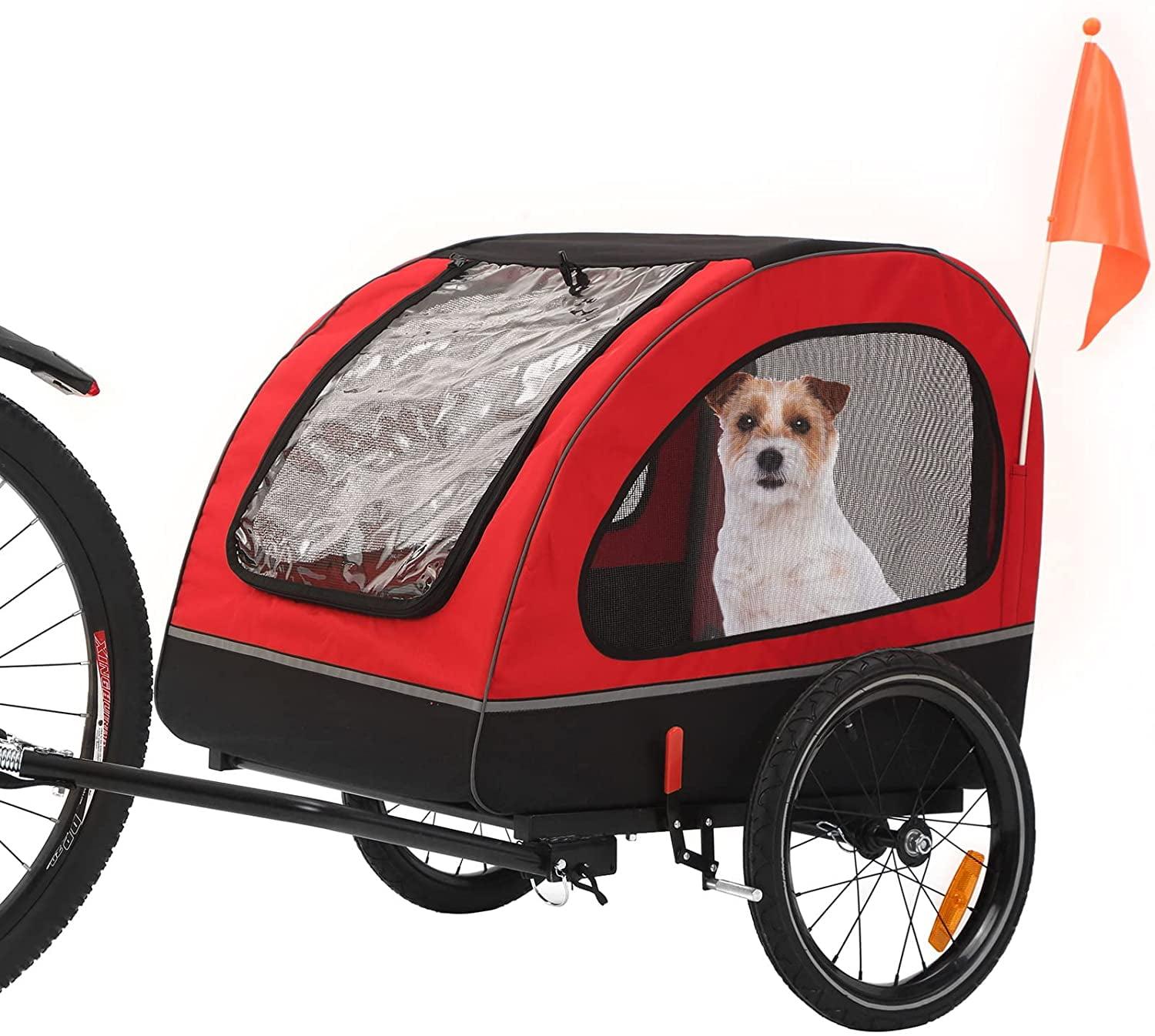 Red Dog Bike Trailer for Small and Medium Pets