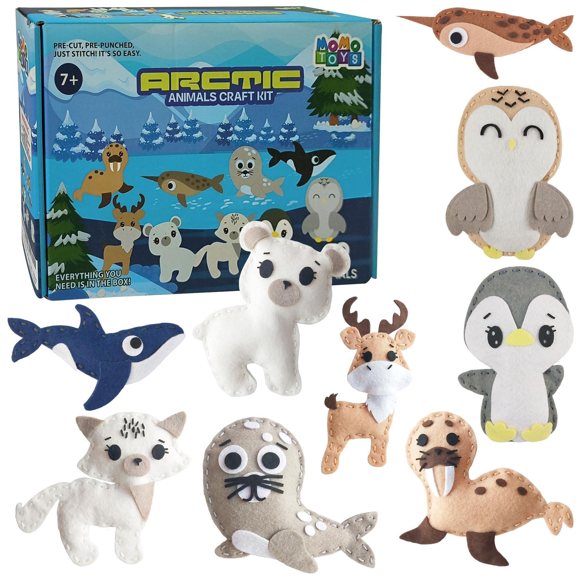 Arctic Animals Beginner Sewing Kit with Felt Plushies