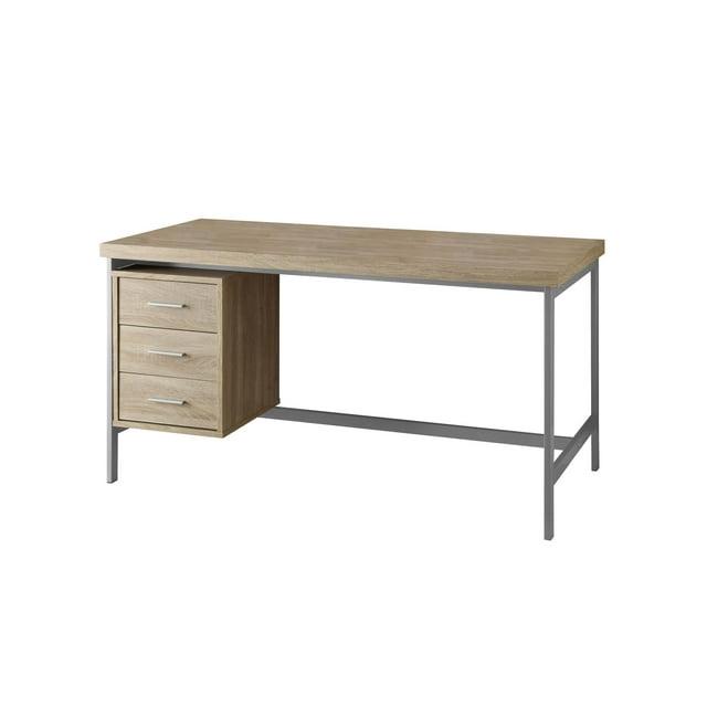 MONARCH - COMPUTER DESK - 60"L / WHITE / SILVER METAL