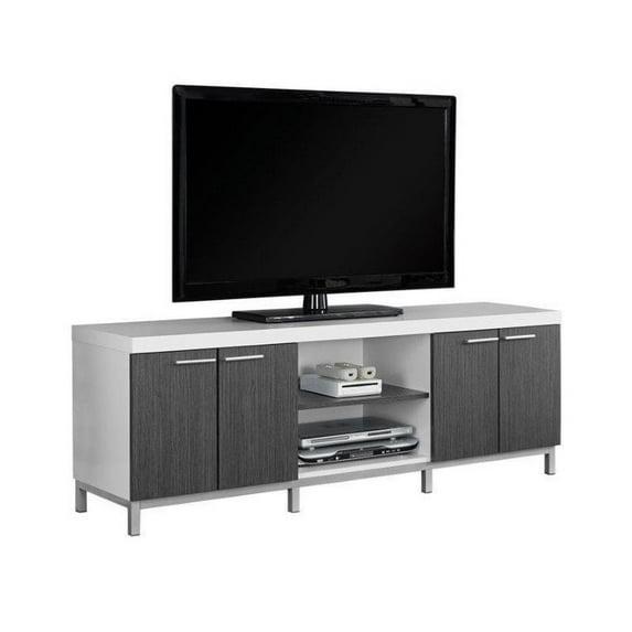 Monarch Specialties TV STAND - 60L / WHITE / GREY