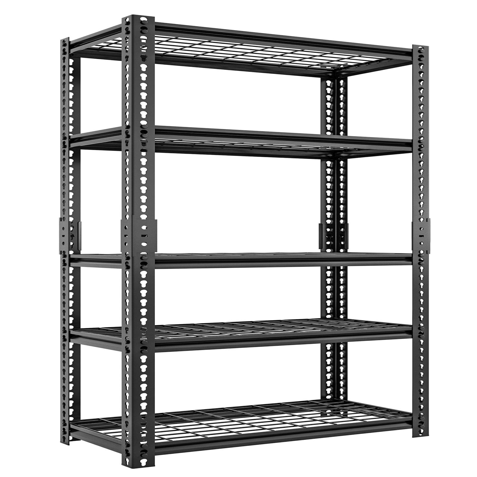 Heavy Duty Black Metal 5-Tier Adjustable Garage Shelving Unit