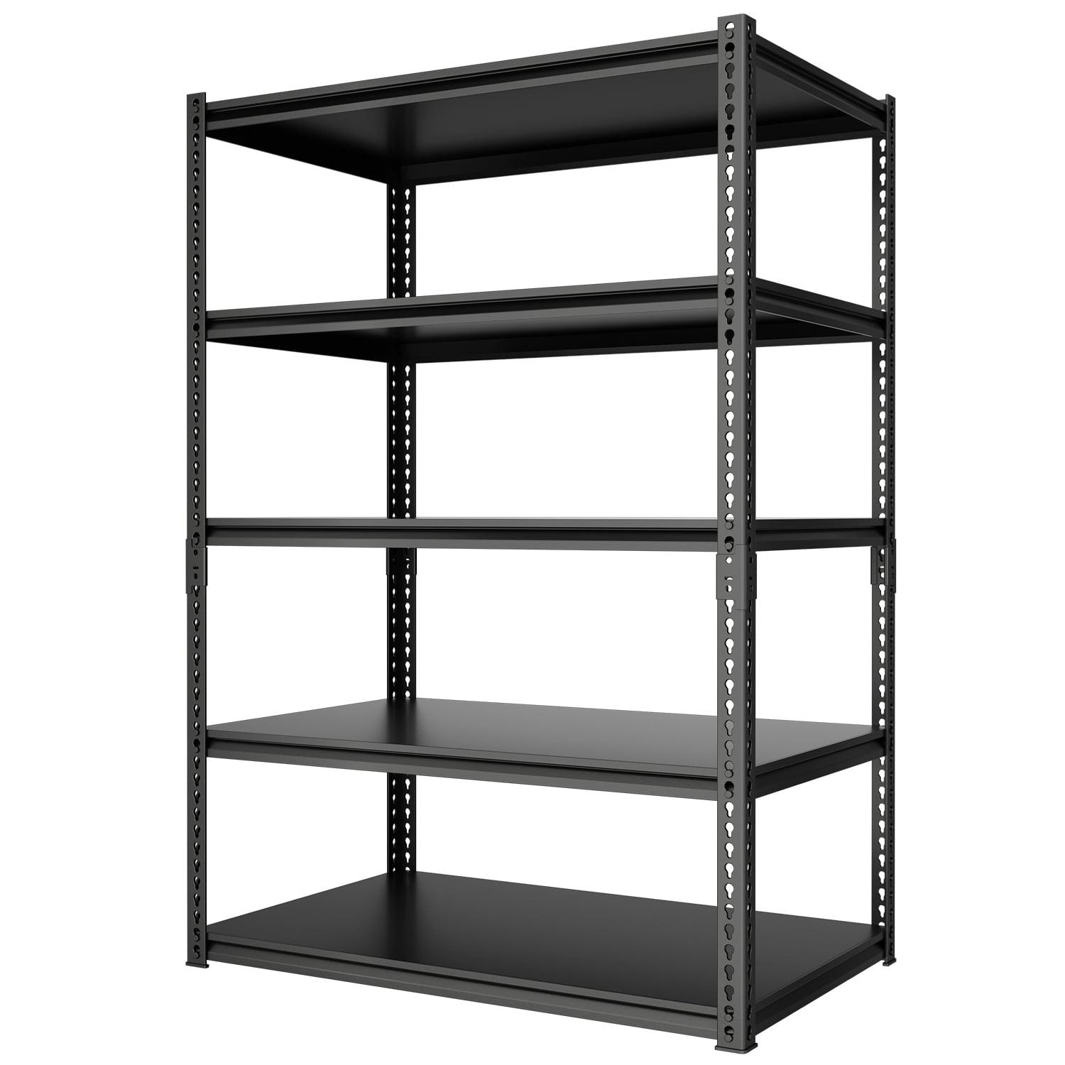 MOPHOTO 5-Tier Metal Storage Shelves - 36W x 16D x 72H Inches, Adjustable Garage Shelving, 1100 lb Total Capacity, 220 lb Per Shelf, Black