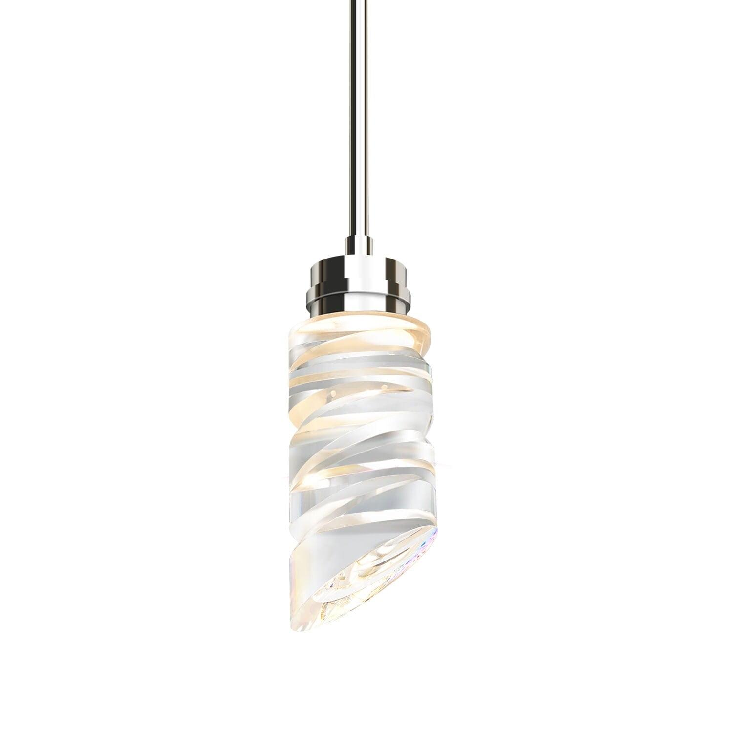 Elegant Mini LED Crystal Pendant Light in Polished Nickel