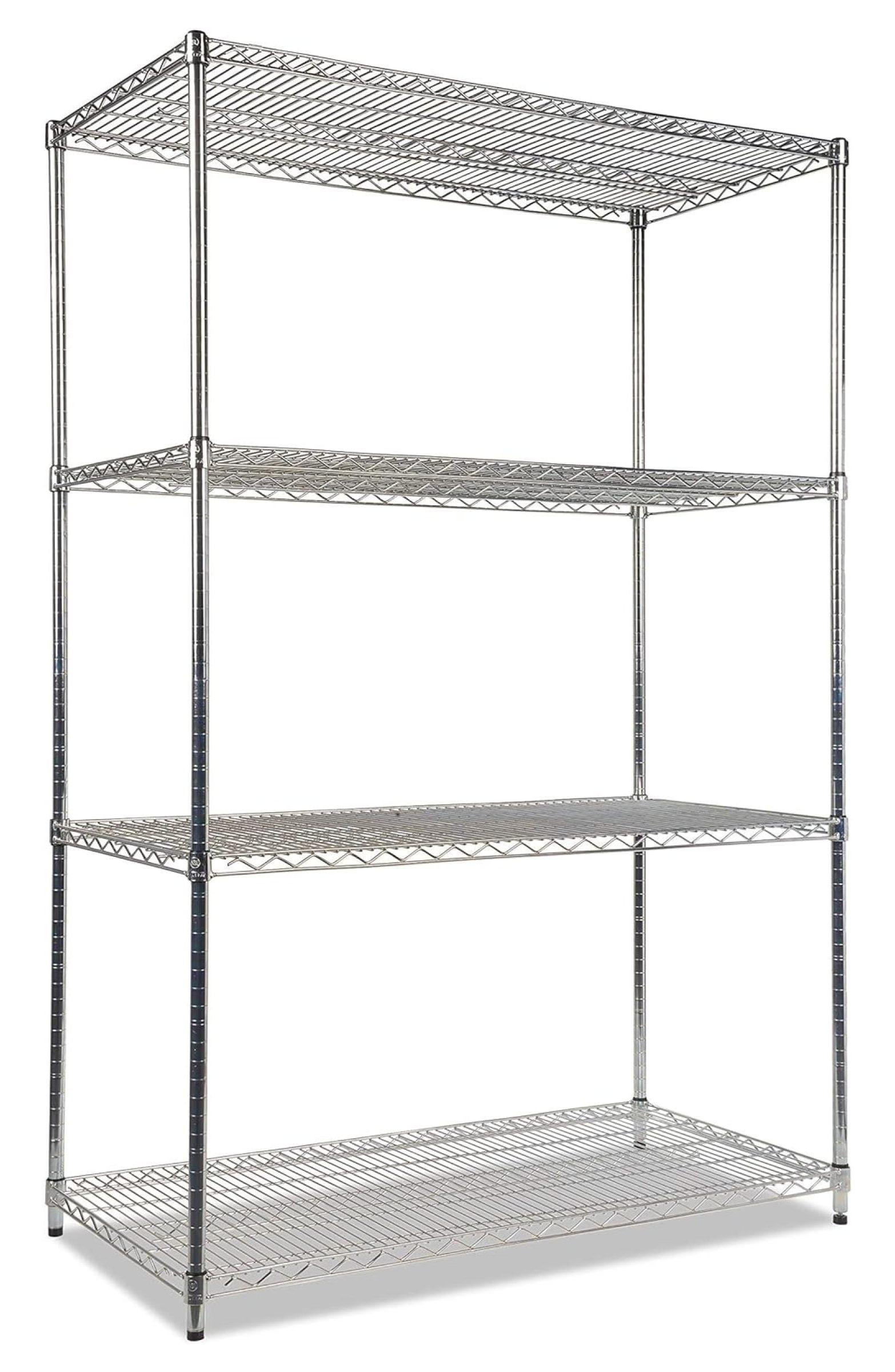 VersaFlex 48" Silver Welded Wire 4-Tier Shelving Unit