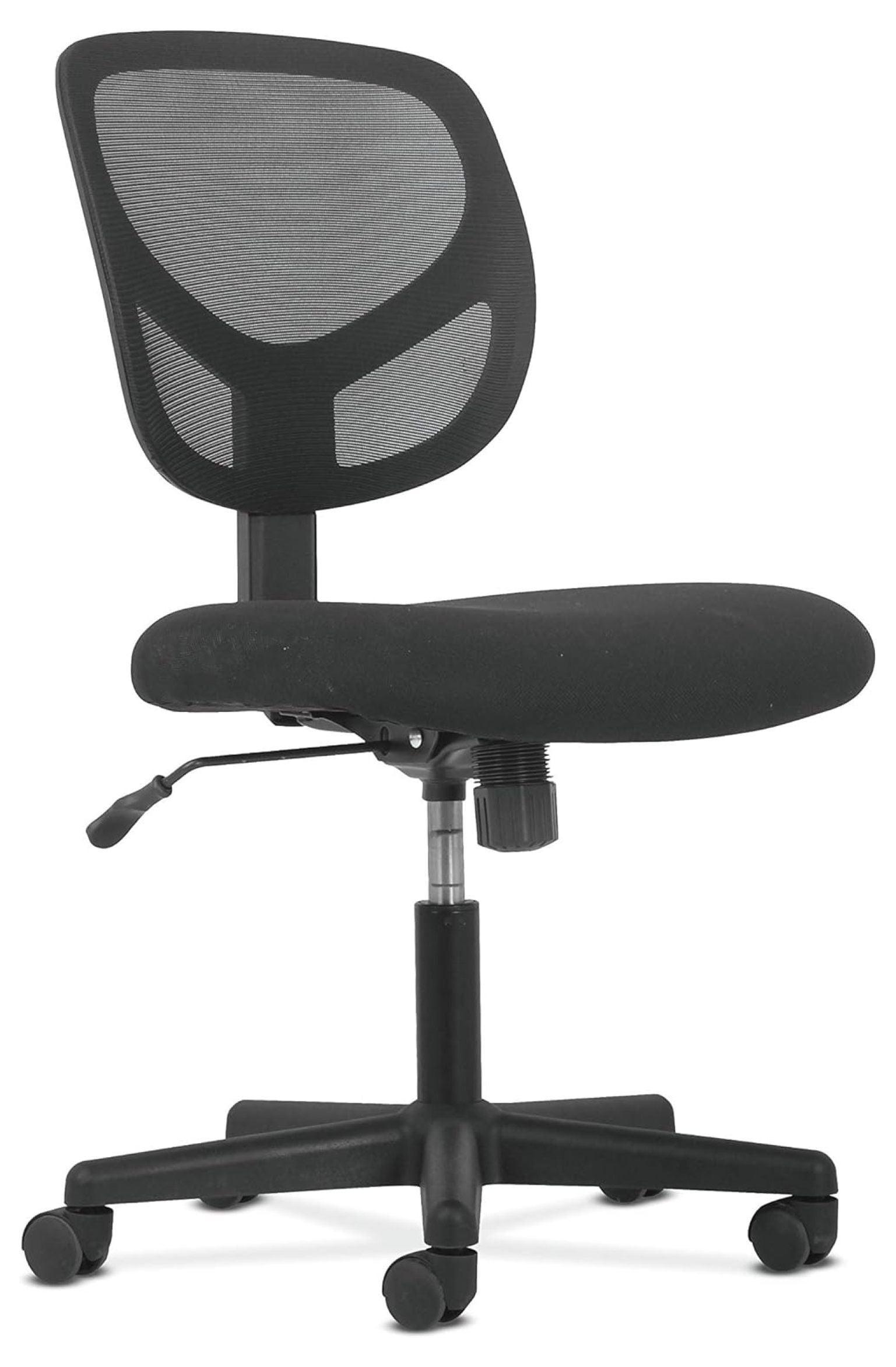 Sadie Ergonomic Swivel Mesh Task Chair without Arms in Black