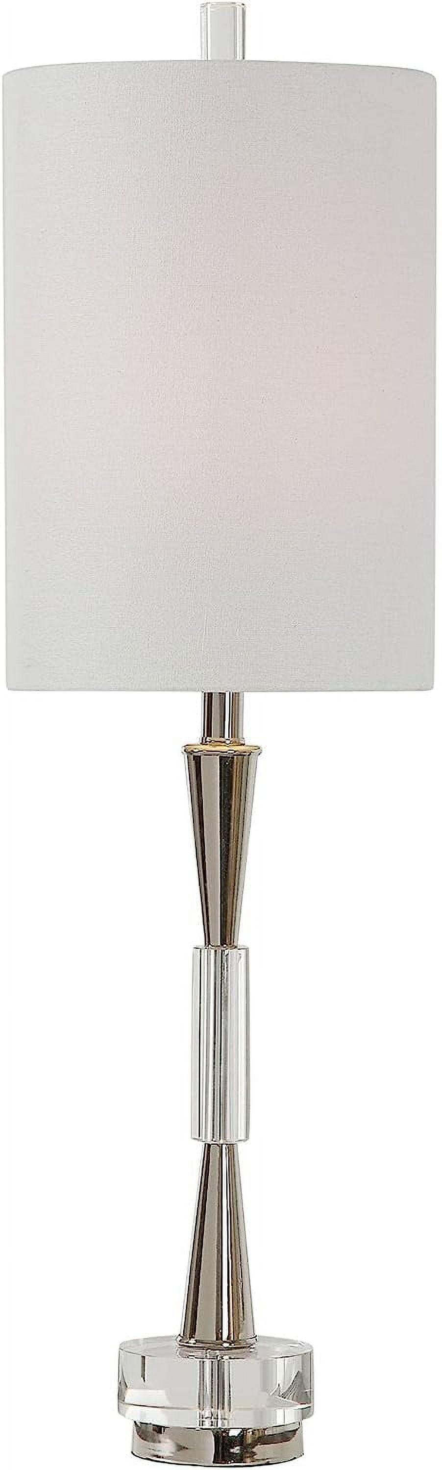 Azaria 33" Polished Nickel and Glass Buffet Lamp