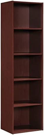 Kids' Playful Mahogany 5-Shelf Toy Organizer with Doors