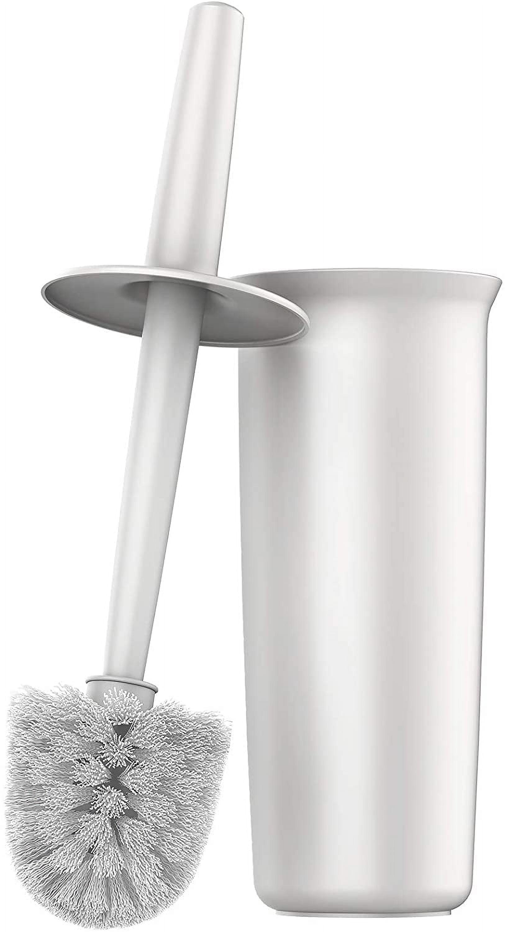 White Polypropylene Toilet Brush and Holder Set