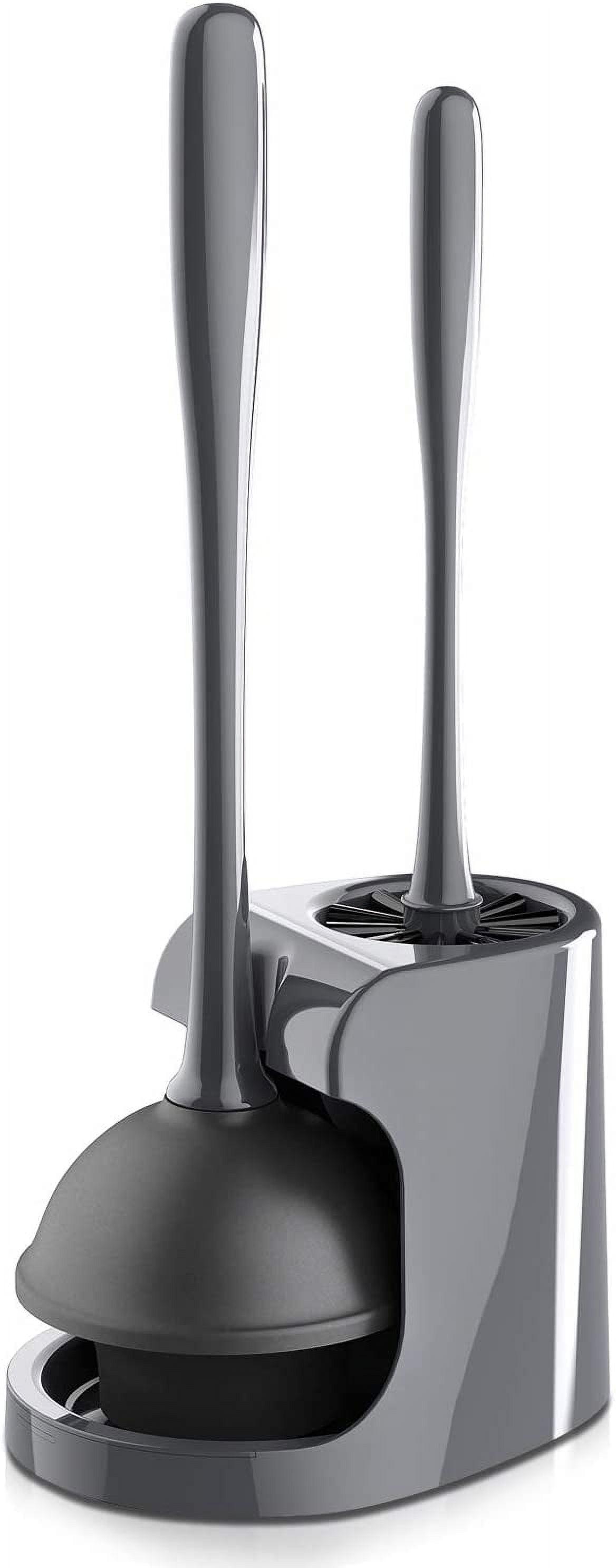 MR.Siga Toilet Plunger and Bowl Brush Combo, Gray, 1 Set,6.3 x 8.2 x 18.1 inch,for Adult