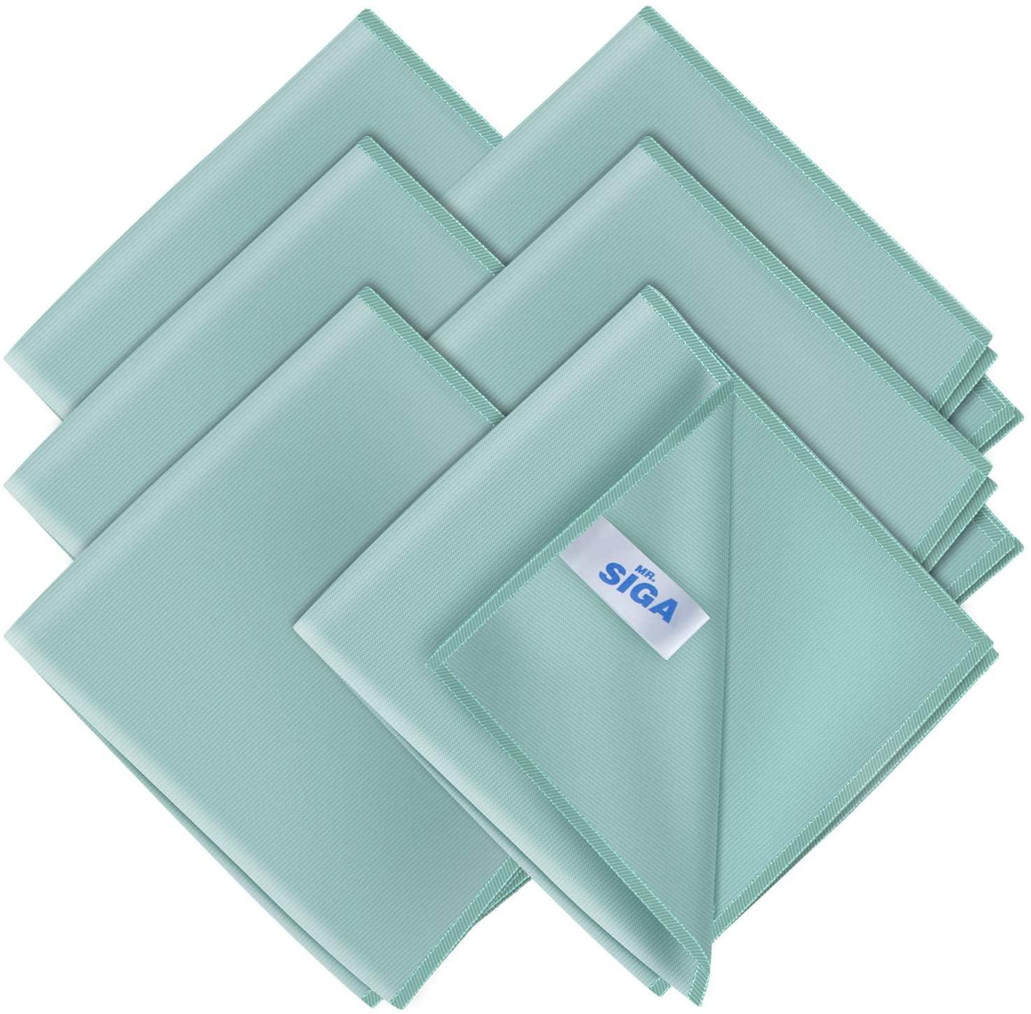 Ultra Fine Green Microfiber Cleaning Cloths, Pack of 6