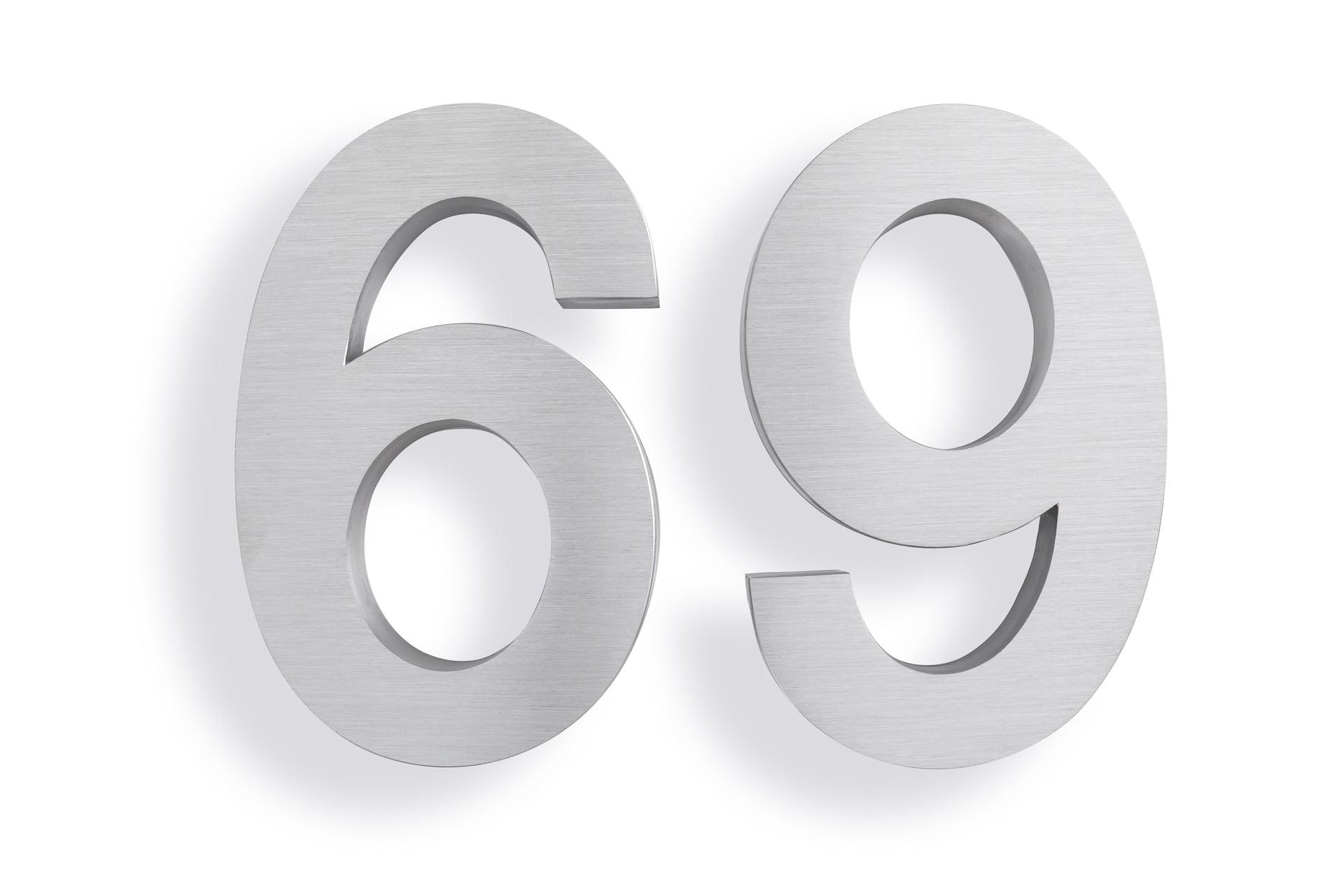 MSH Modern Stainless Hardware 6 Inch 3D Stainless Steel House Number 6/9