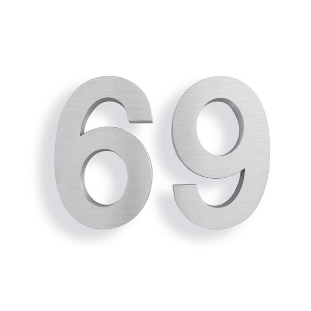 MSH Modern Stainless Hardware 6 Inch 3D Stainless Steel House Number 6/9