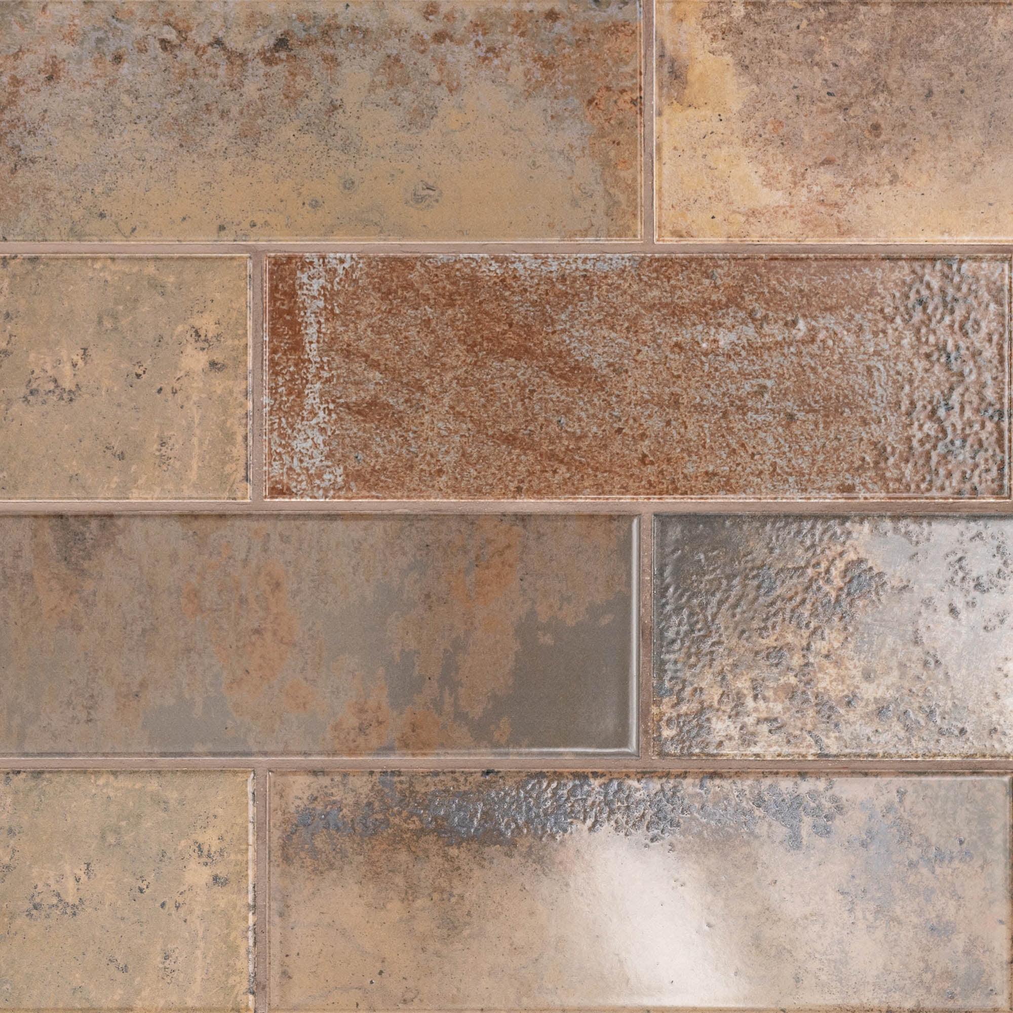 Marza Rust 4" x 12" Glossy Ceramic Subway Wall Tile