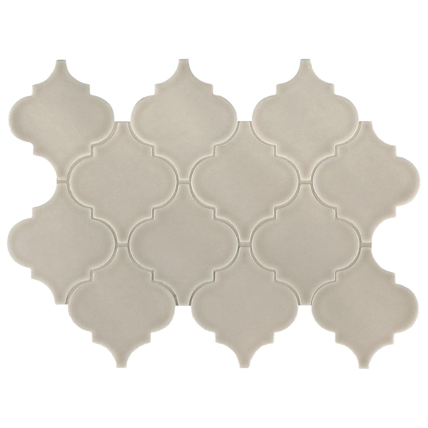 Arabesque 10.8 x 15.5 Glossy Ceramic Mosaic Tile