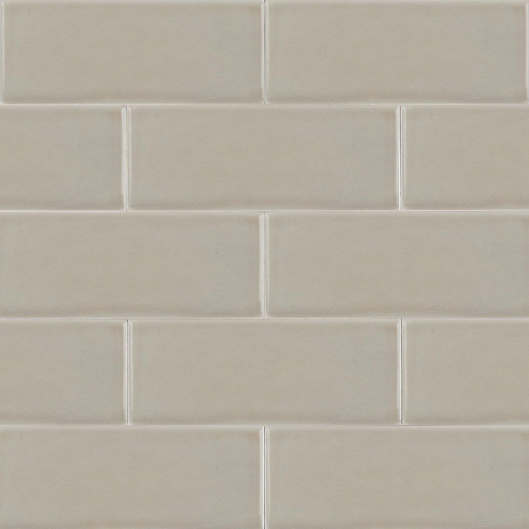 Glazed Handcrafted 4" x 12" Glossy Ceramic Subway Tile