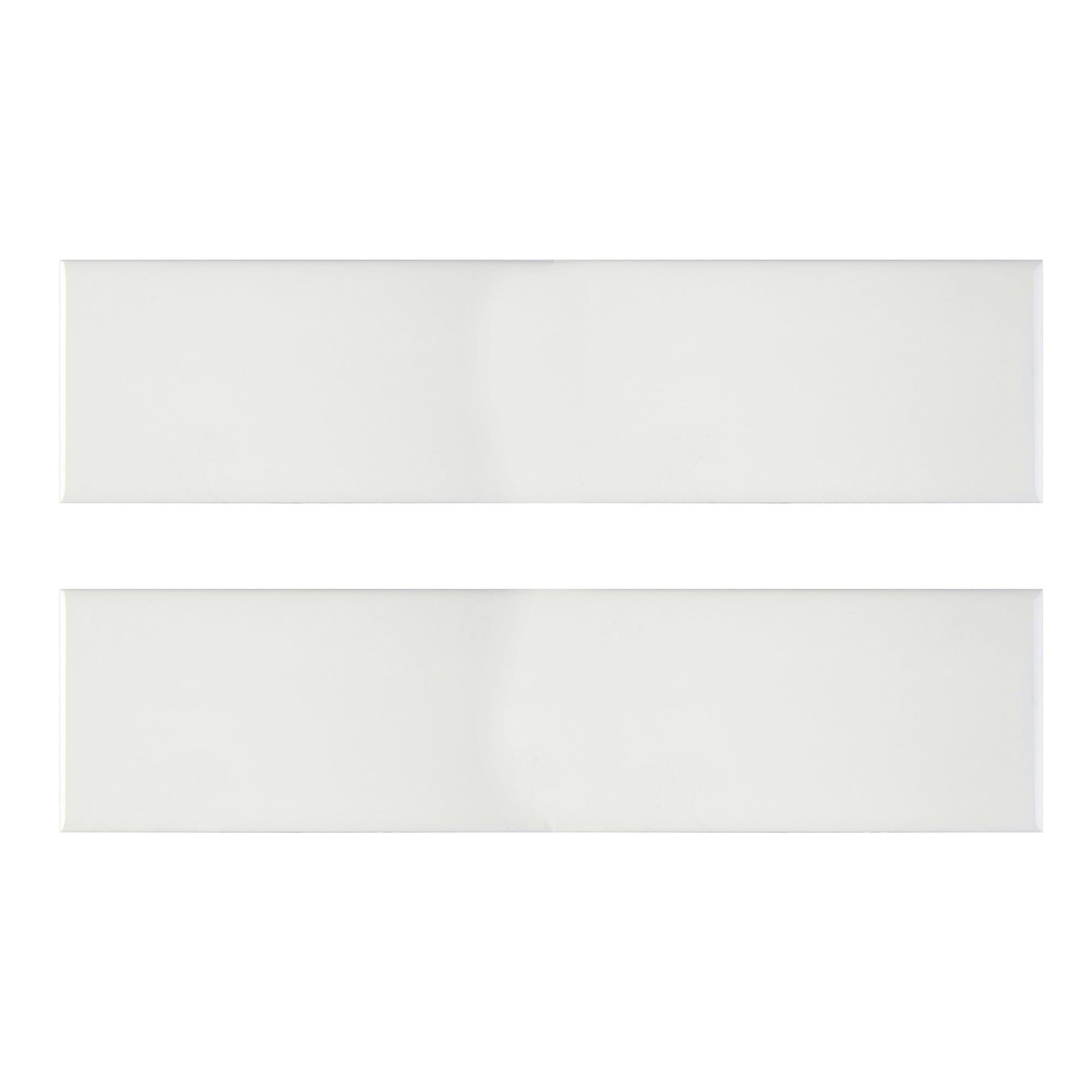 White Glossy 4'' x 12'' Ceramic Subway Wall Tile