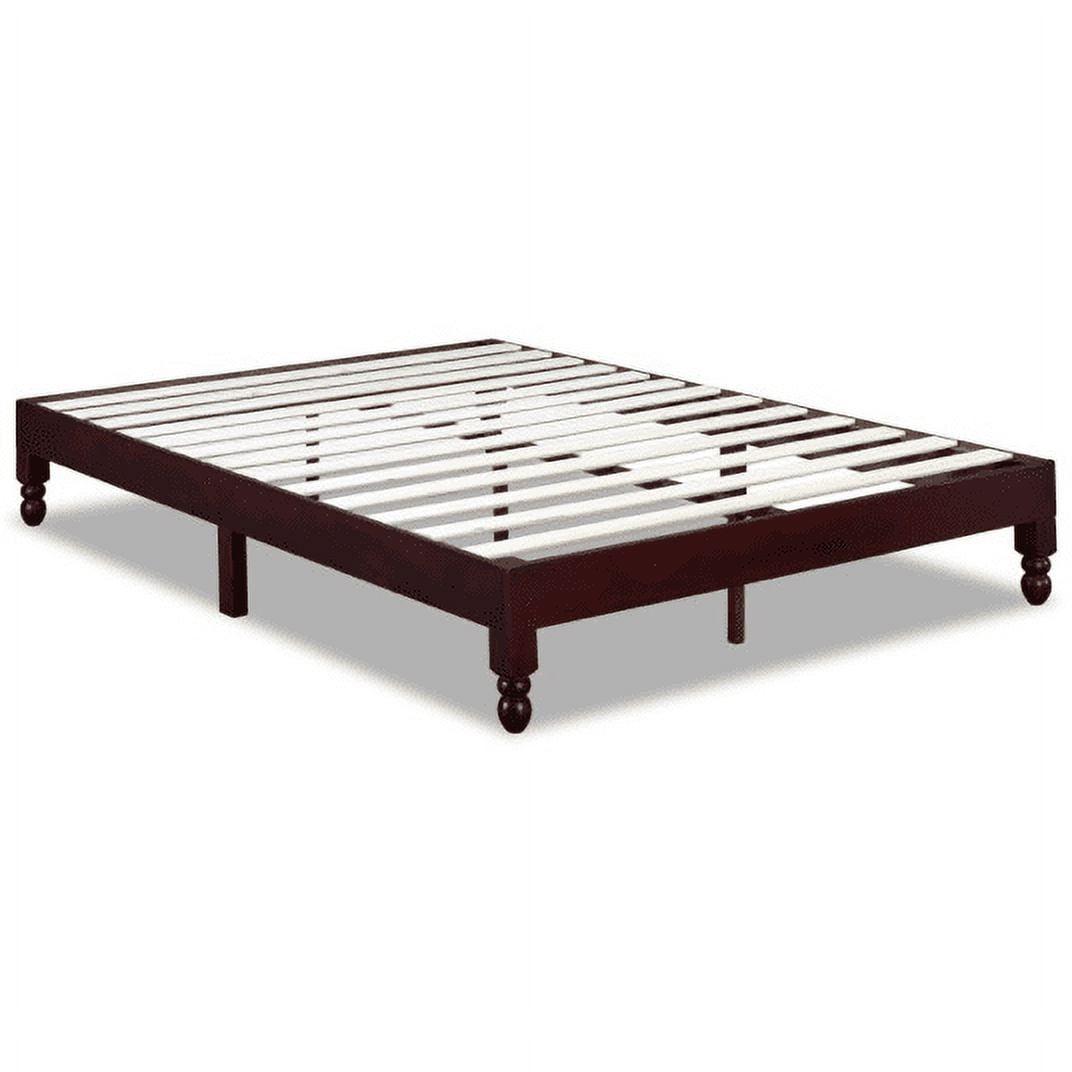 Espresso Full Pine Wood Platform Bed with Slats