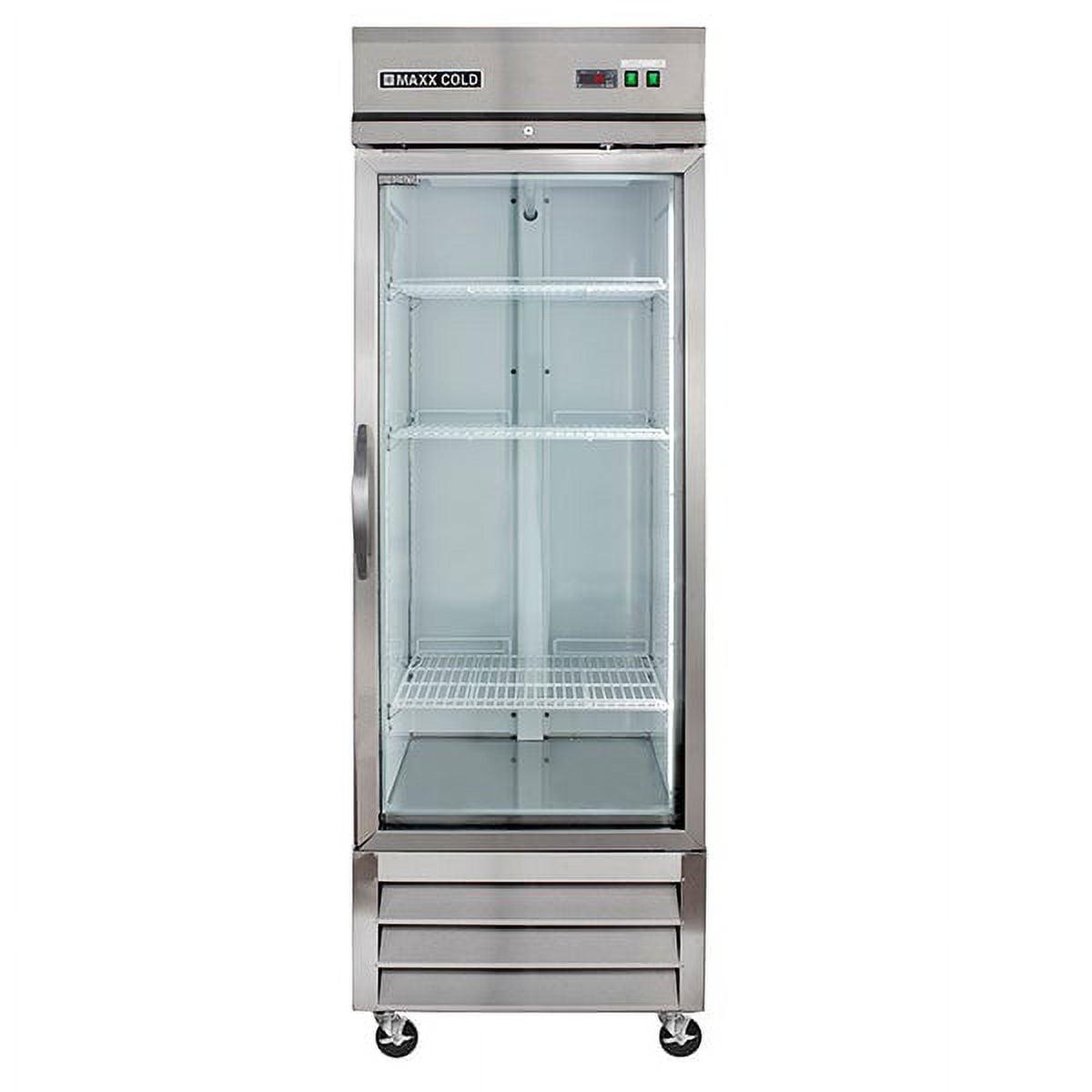 Stainless Steel Glass Door Commercial Refrigerator with LED Lighting