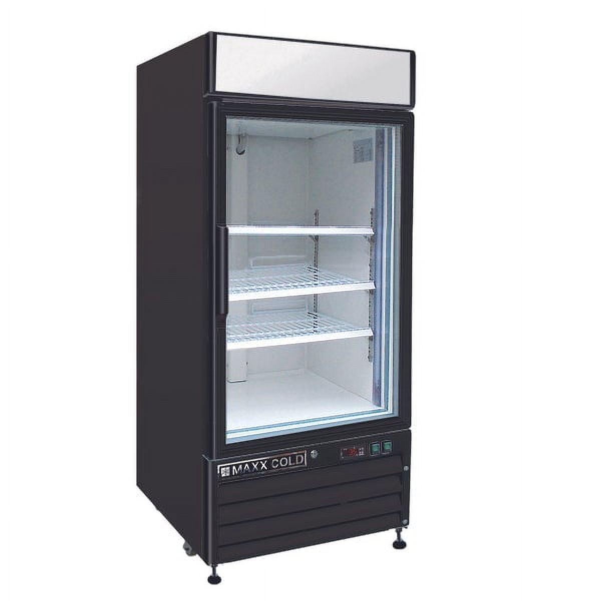 Black Powder Coated Steel Commercial Refrigerator with Glass Door