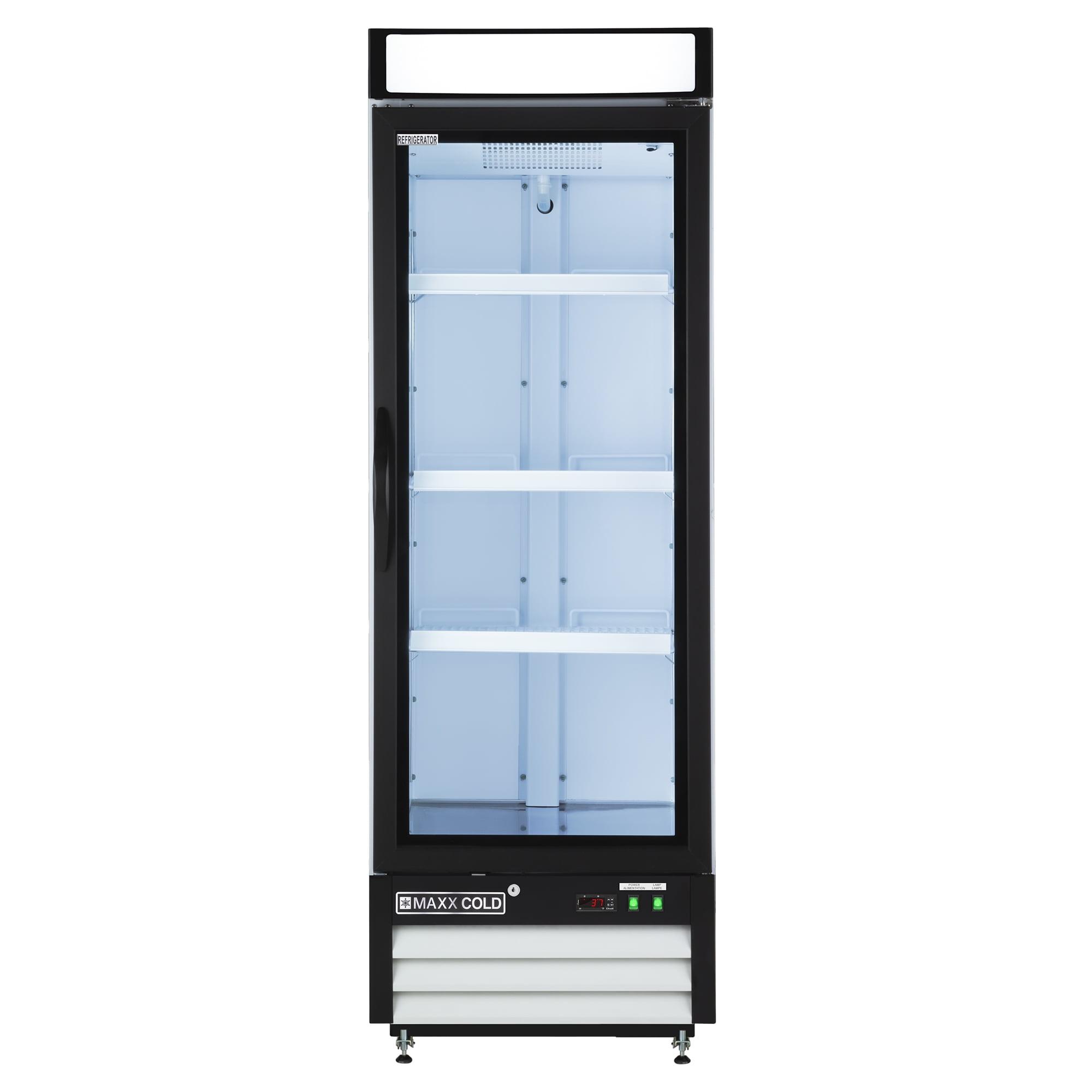 Maxx Cold 16 Cu Ft White and Black Glass Door Refrigerator