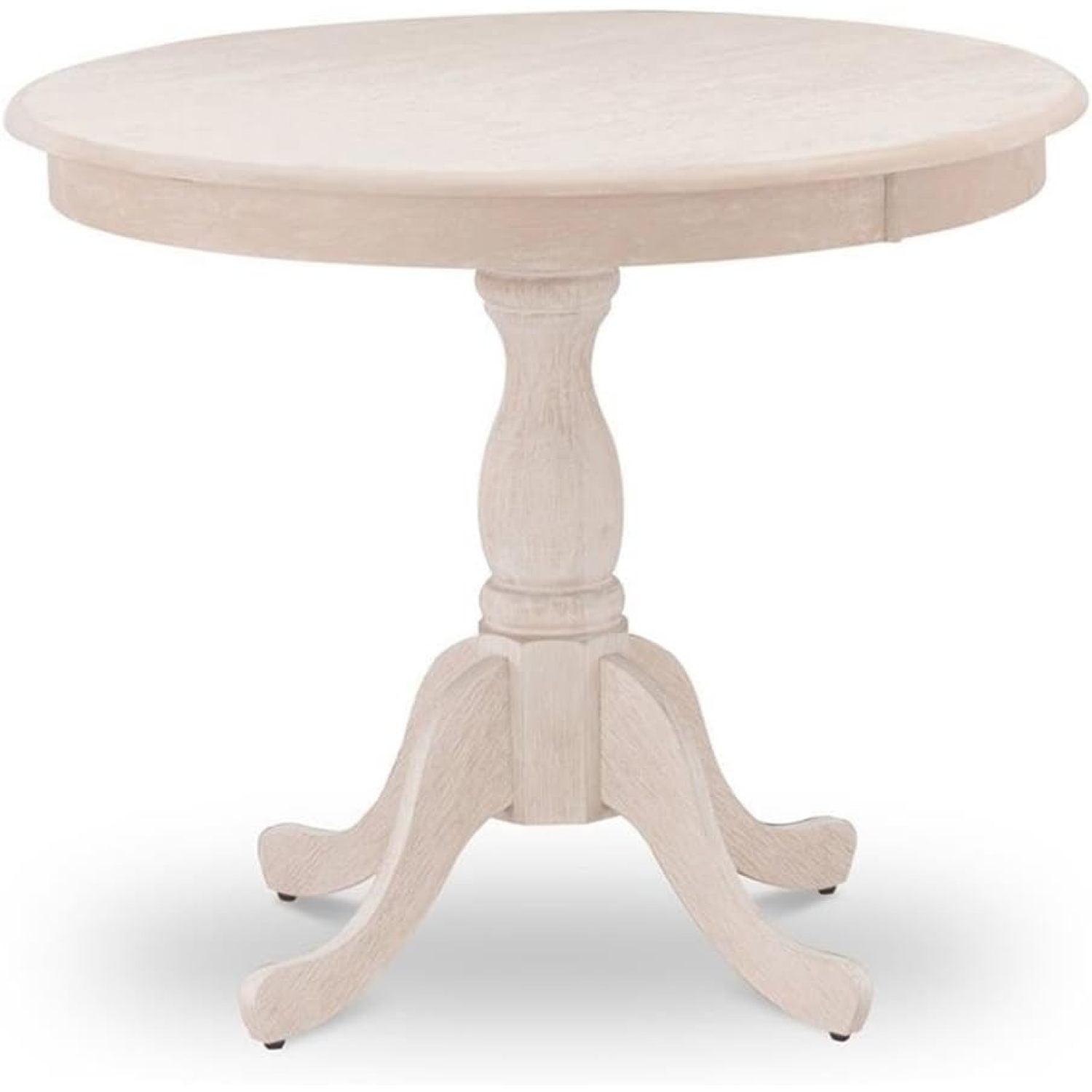 36" Round Top Pedestal Dining Table Unfinished - International Concepts