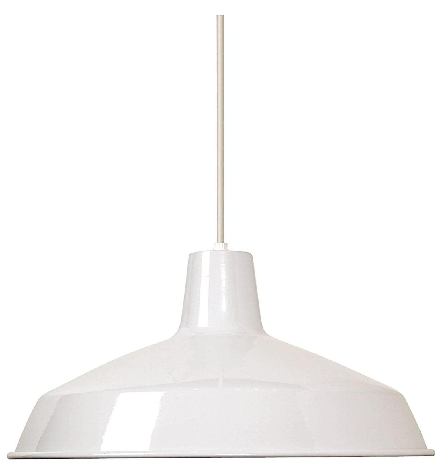 Farmhouse Elegance 16" White Brushed Nickel Pendant Light