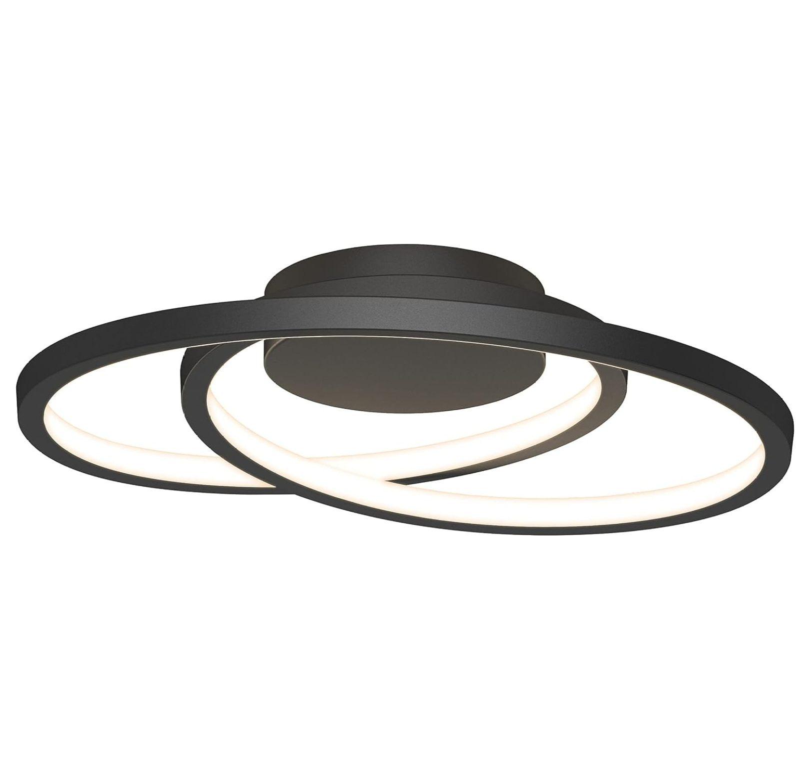 Salto Spiral Black Aluminum LED Flush Mount Ceiling Light