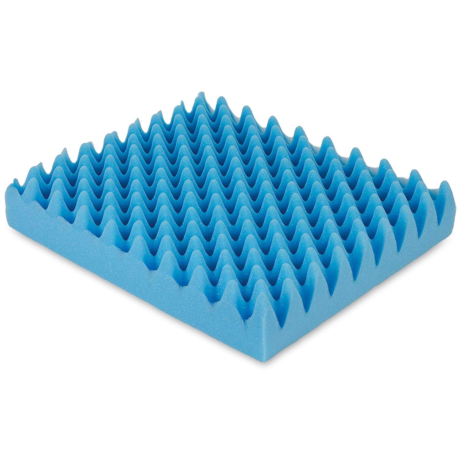 Blue Convoluted Foam Wheelchair Cushion Pad, 16" x 18"