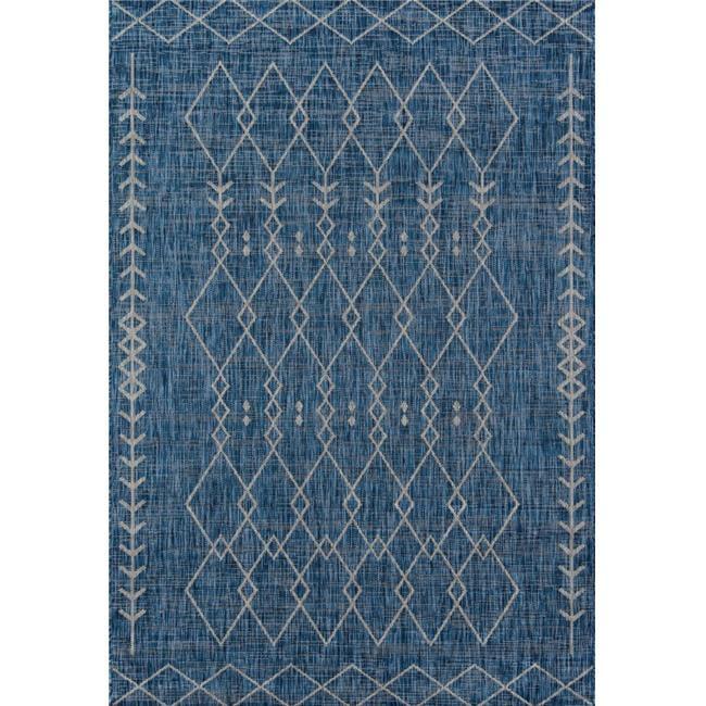 Villa Monaco 6'7" x 9'6" Blue Geometric Synthetic Rug