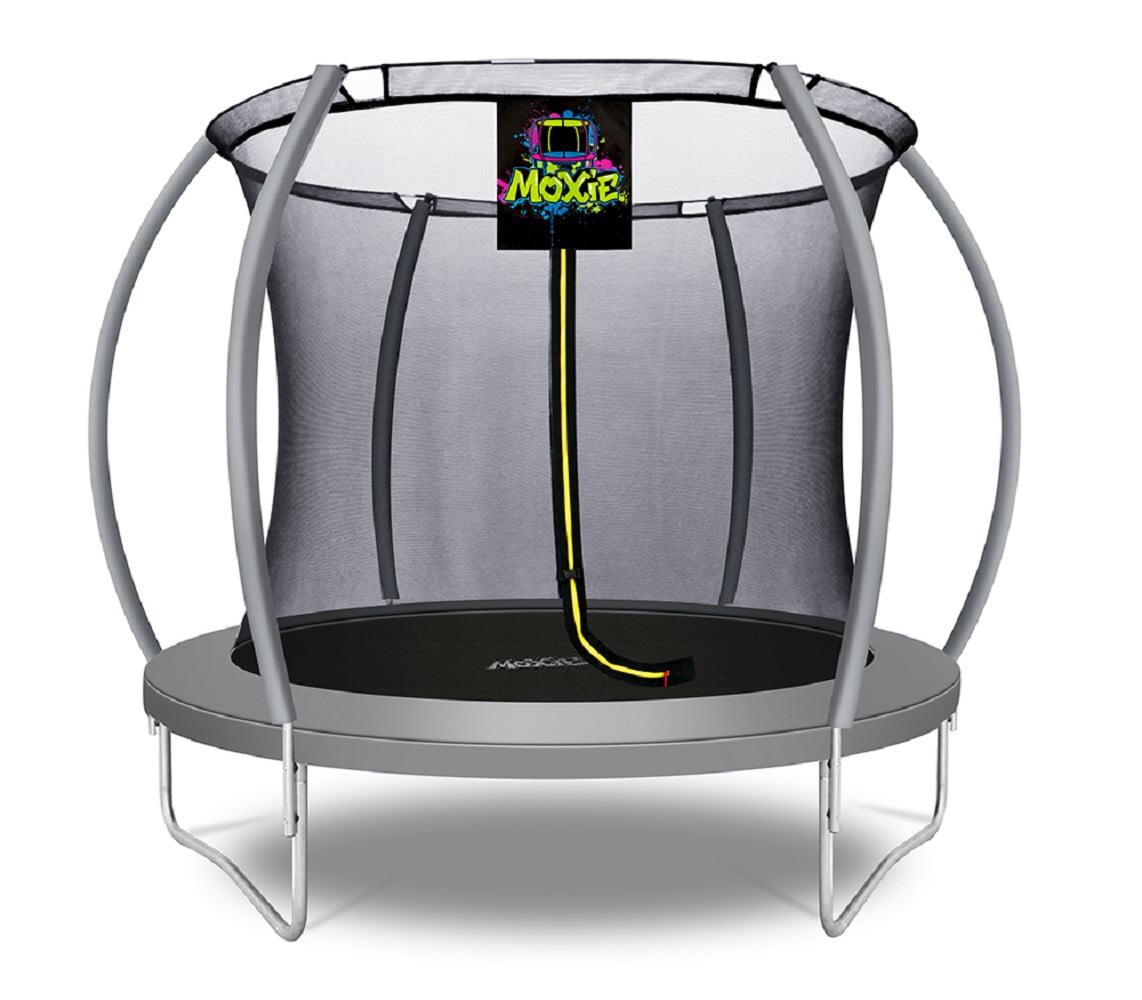 Moxie Machrus Moxie Pumpkin-Shaped Outdoor Trampoline Set w/ Premium Top-Ring Frame Safety Enclosure, 8 FT