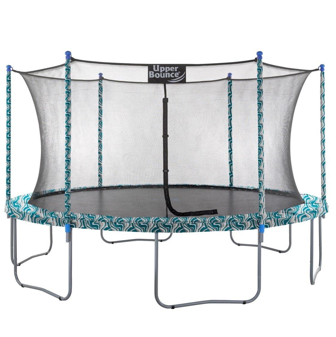 15 ft Maui Marble Round Trampoline with Safety Enclosure