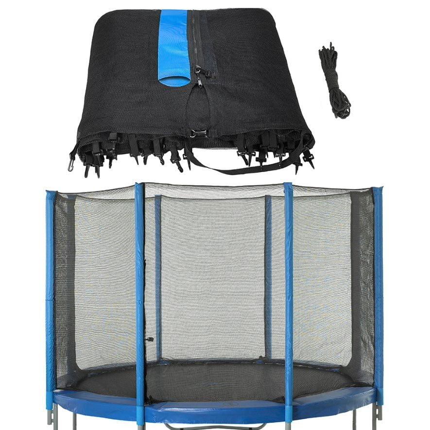 Upper Bounce Trampoline Net, Fits 14 ft Round Trampoline using 8 Straight Poles - Installs Outside of Frame