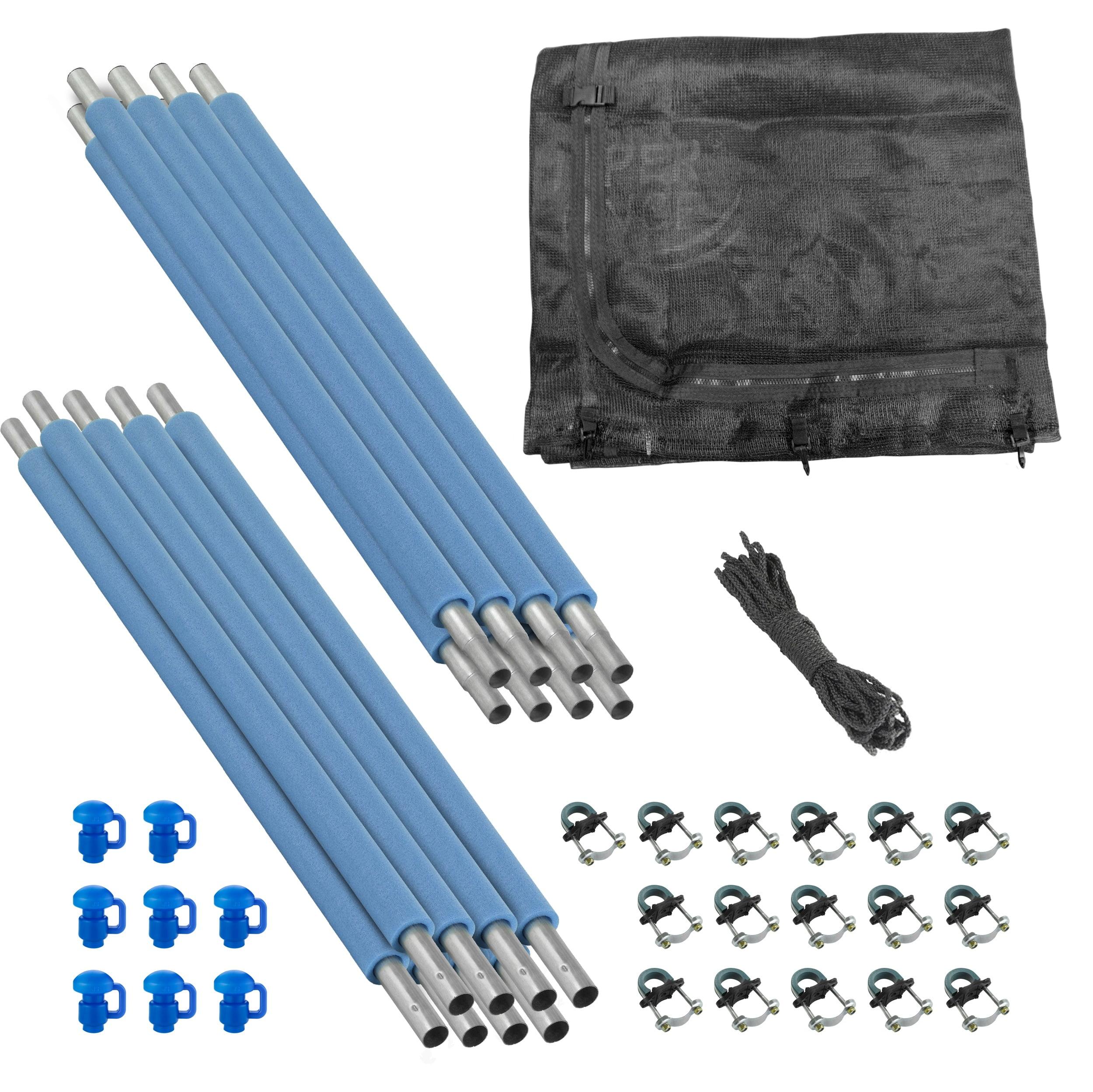 Upper Bounce Trampoline Safety Enclosure Set - Includes Net,  Poles, Caps, Foam Sleeves - Fits 12ft Round Frame - Installs Inside of Frame