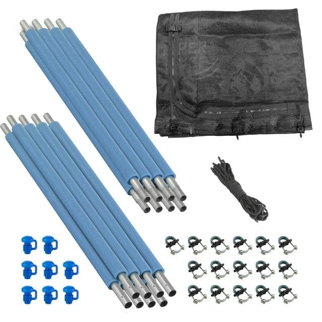 Upper Bounce Trampoline Safety Enclosure Set - Includes Net,  Poles, Caps, Foam Sleeves - Fits 12ft Round Frame - Installs Inside of Frame