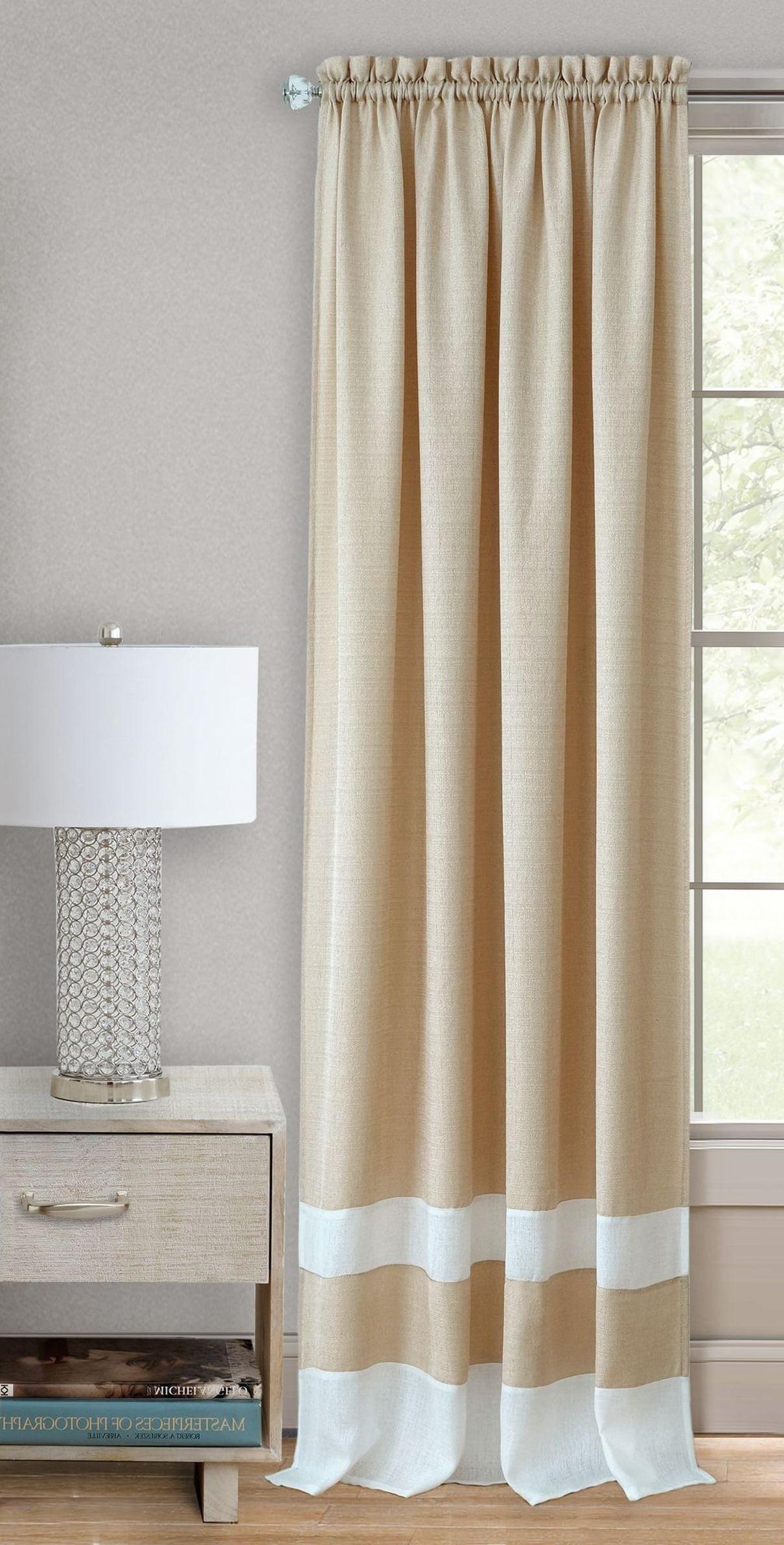 Kate Aurora 2 Pack Shabby Linen Farmhouse Sheer Flax Window Curtains - 52 in. W x 84 in. L, Taupe