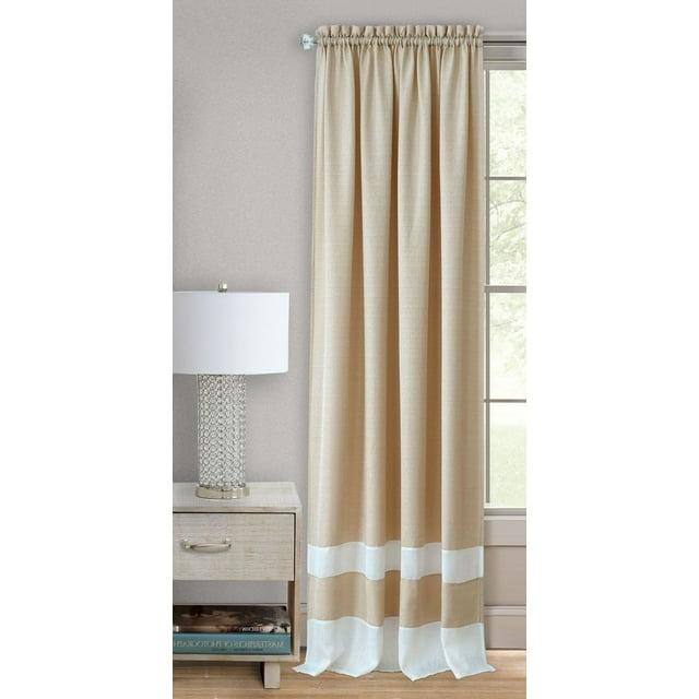 Kate Aurora 2 Pack Shabby Linen Farmhouse Sheer Flax Window Curtains - 52 in. W x 84 in. L, Taupe